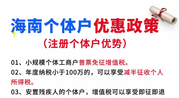 海南園區(qū)注冊個體戶核定征收政策