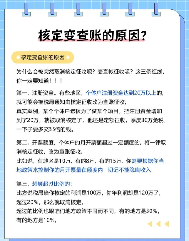 上海黃浦區(qū)個(gè)體戶核定征收變查賬征收的原因