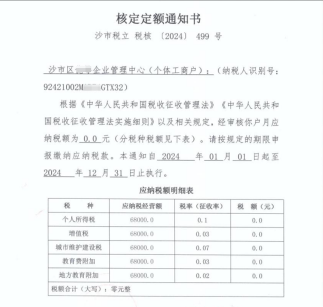 2024上海楊浦個體戶核定征收計算公式