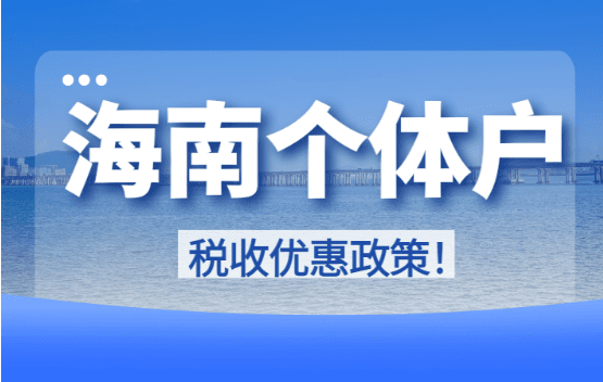 海南個體戶優(yōu)惠政策2024年！