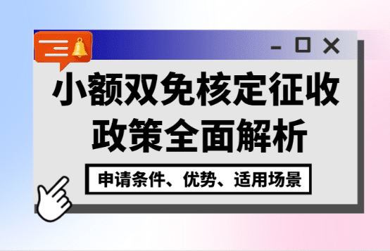 小額雙免核定征收政策全面解析！申請條件、行業(yè)、優(yōu)勢、適用情景！